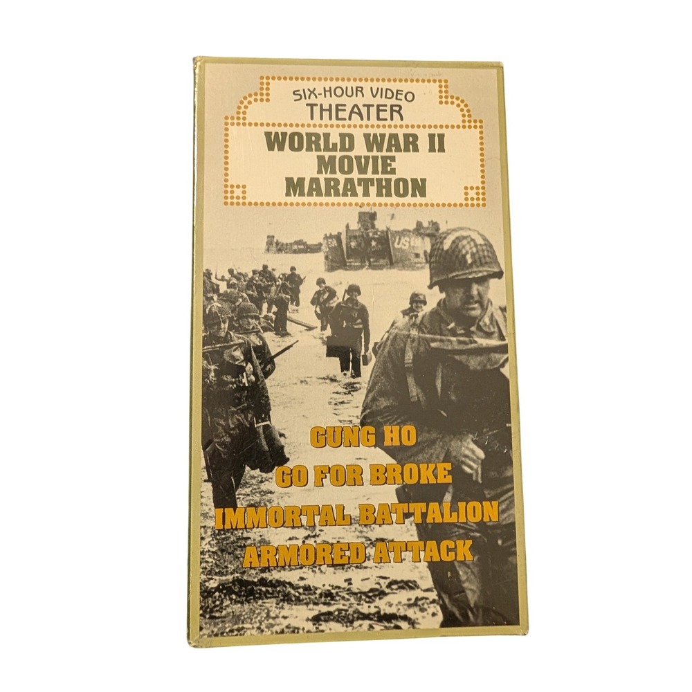 World War II Movie Marathon VHS 6 Hour Video Theater Gung Ho Go For Broke